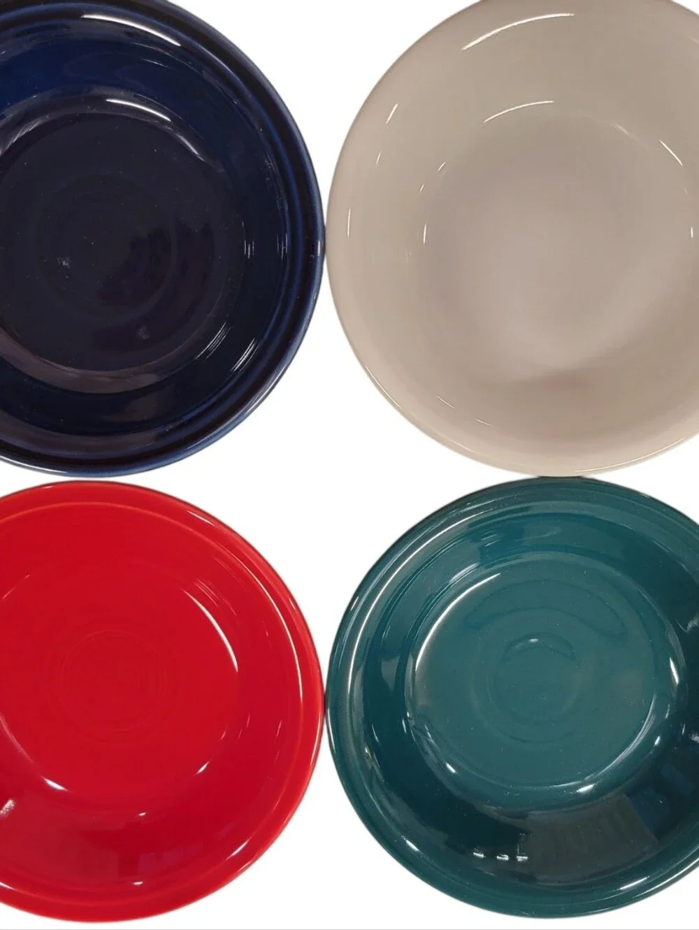 Fiesta Ware 4-Piece Fruit Bowl Set Evergreen Scarlet Cobalt White NWT